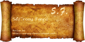 Sárosy Fanni névjegykártya