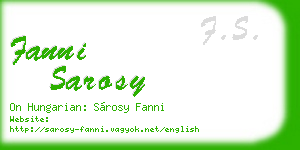 fanni sarosy business card
