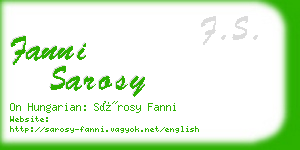 fanni sarosy business card